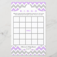 Lavender girl Bingo purse baby shower TWO GAME SET