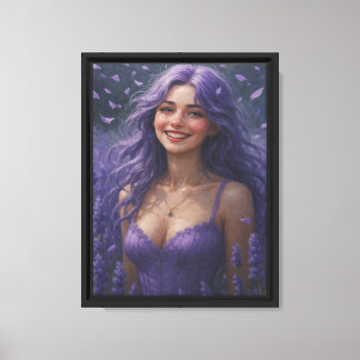 Lavender Girl Canvas Wall Art Print