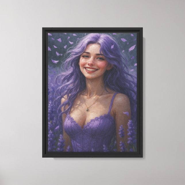Lavender Girl Canvas Wall Art Print (Front)