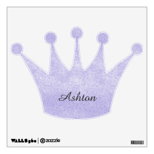 Lavender Glitter Crown Personalized Wall Decal