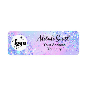 lavender glitter design label