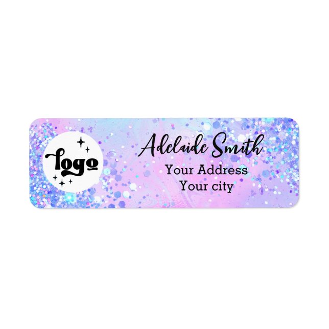 lavender glitter design label (Front)