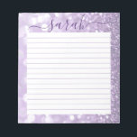 Lavender Glitter Lined Personalized Notepad<br><div class="desc">These personalized note pads are a nice way to make your day sparkle,  and they make great gifts for anyone who makes your life sparkle.</div>