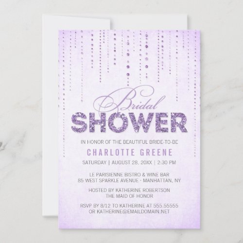 Glitter Look Bridal Shower Invitation