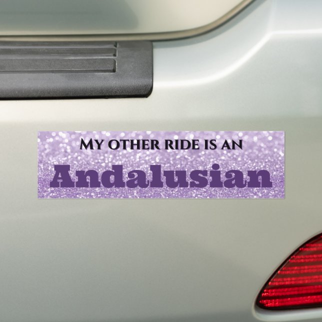 Lavender Glitter Personalized Bumper Sticker (On Car)
