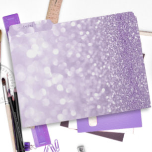 Lavender Glitter Personalized File Folder