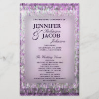 Lavender Glitter Wedding Program
