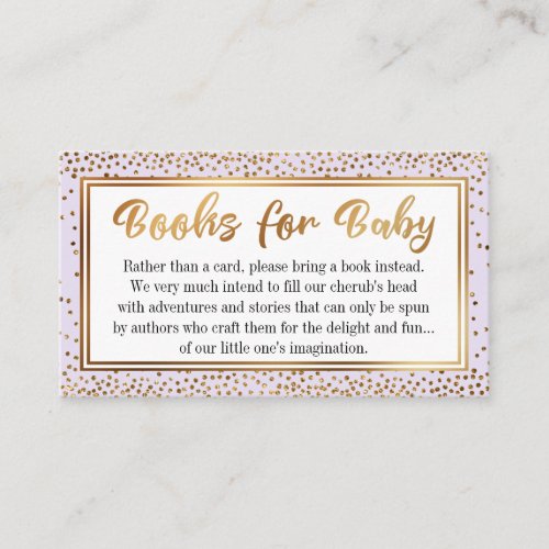 Lavender Gold Confetti Book Request Insert Cards