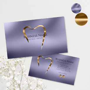 Lavender & Gold Dentist Business Card