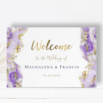 Lavender Gold Design Wedding Sign by amoredesign at Zazzle