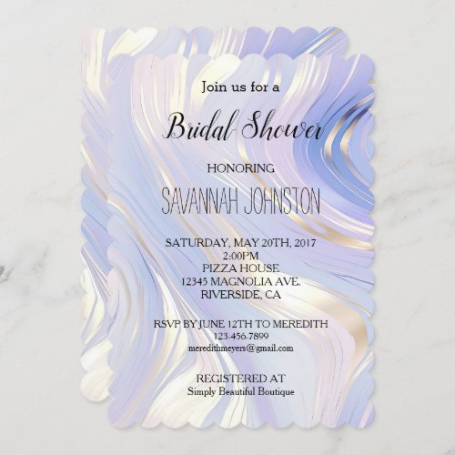 Lavender Gold Glam Bridal Shower Invitation
