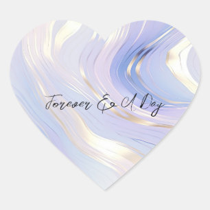 Lavender Gold Glam Wedding  Heart Sticker