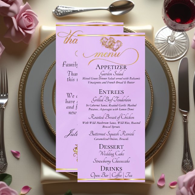 Lavender/Gold - Hearts & Thank You Menu (Creator Uploaded)