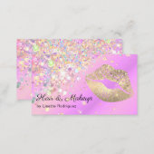 Lavender Gold Lip Gloss Makeup Artist Glitter Business Card (Front/Back)