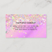 Lavender Gold Lip Gloss Makeup Artist Glitter Business Card (Back)