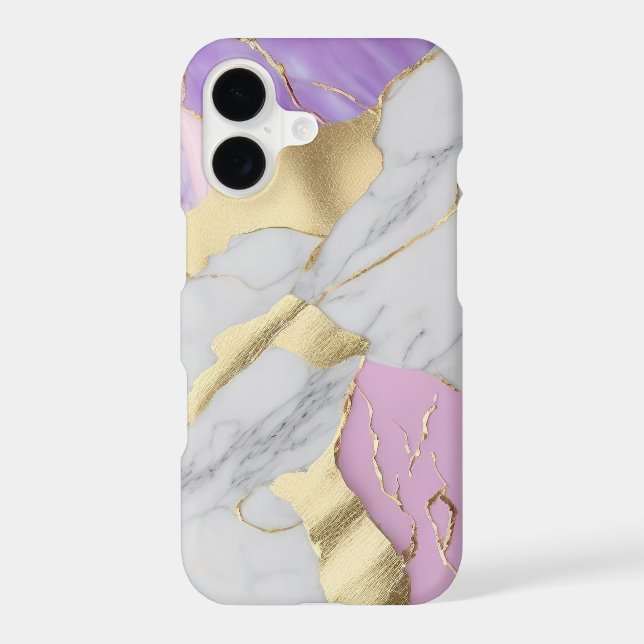 Lavender & Gold Marble Luxe iPhone Case (Back)