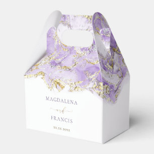 lavender gold marble wedding favor box