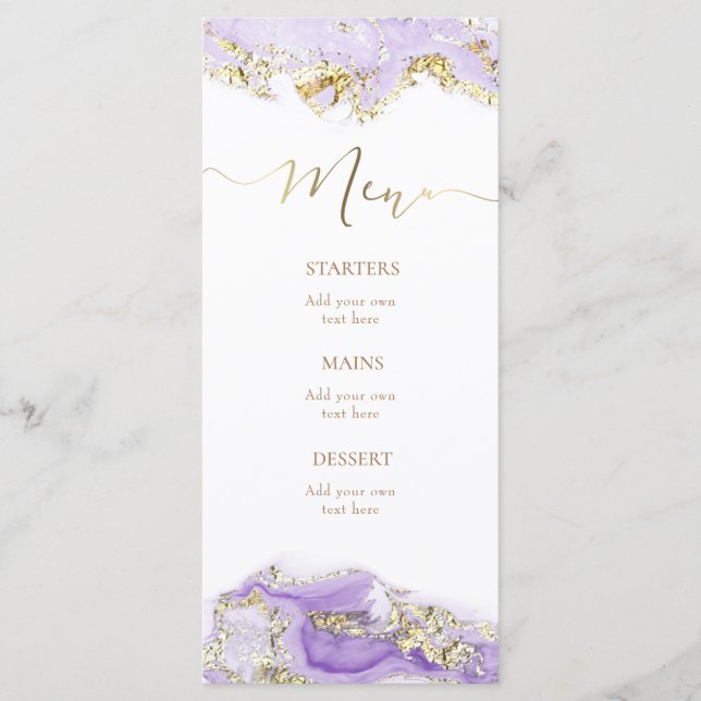 lavender gold  Menu (Front)