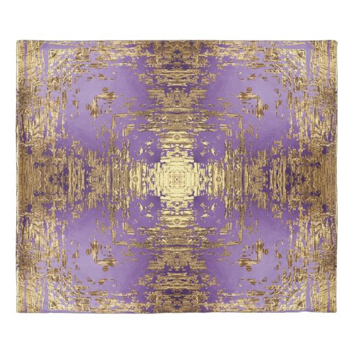 Lavender Gold Metallic Kaleidoscope Duvet Cover