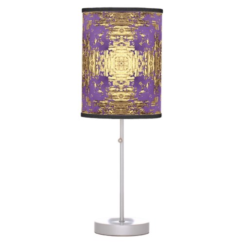 Lavender Gold Metallic Kaleidoscope Table Lamp