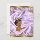 Lavender Gold Princess Baby Shower Ethnic Girl Invitation (Front)