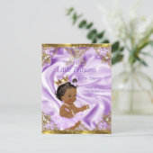 Lavender Gold Princess Baby Shower Ethnic Girl Invitation (Standing Front)