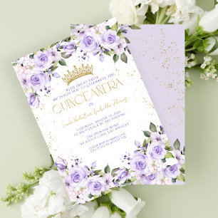 Lavender Gold Quinceañera Mis Quince 15 Años Invitation