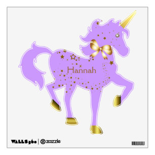 Lavender & Gold Starlite Unicorn Wall Decal