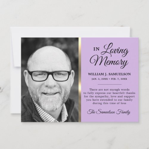 Lavender Gold Sympathy Funeral Memory Photo 