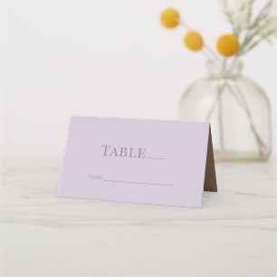 Lavender & Gold Wedding Folded Place Card