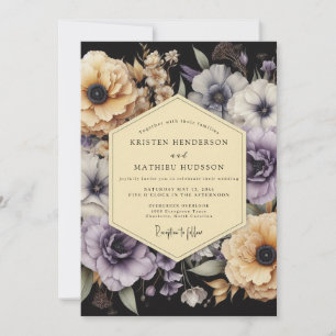 Lavender Golden Nocturne Wedding Invitation