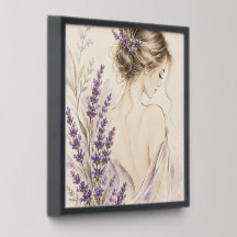 Lavender Grace | Feminine Watercolor Portrait Wall