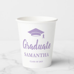 Lavender Graduation Paper Cups