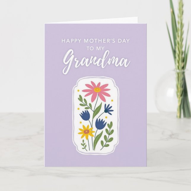 Lavender Grandmas Mothers Day Card (Front)
