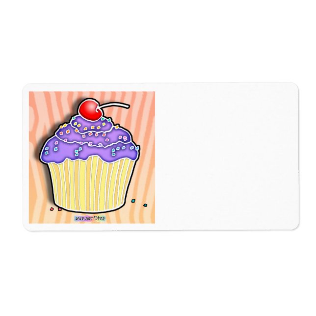 Lavender Grape Frosted CUPCAKE AVERY LABEL (Front)