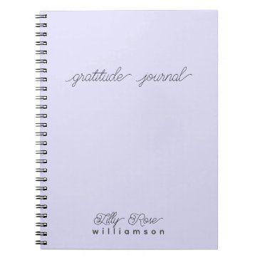 Lavender Gratitude Journal, Cute Script Typography