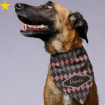Lavender Gray Argyle Custom Name Pet Bandana<br><div class="desc">You beloved dog will look so refined and fashionable in this stylish lavender and gray argyle pattern bandana with their name on it! Great for a canine family member who is part of a sophisticated and upstanding family :) It's really easy to personalize this yourself right on the platform. Grab...</div>