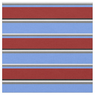 Lavender, Gray, Cornflower Blue, Dark Red & Black Fabric