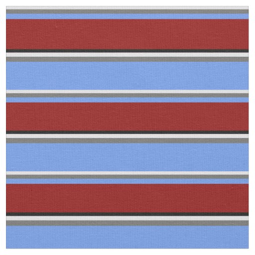 Lavender, Gray, Cornflower Blue, Dark Red & Black Fabric