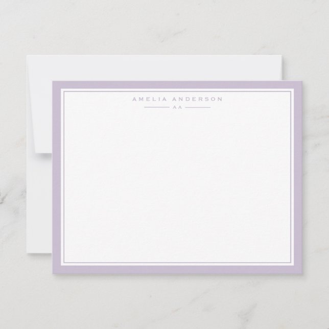 Lavender Gray Double Frame Note Card (Front)