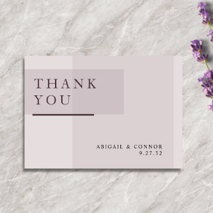 Lavender Gray Neutral Minimalist Wedding Thank You Card