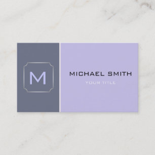 Lavender & Gray Plain Elegant Professional Modern Business Card
