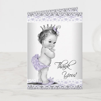 Lavender Gray Vintage Princess Baby Thank You by The_Vintage_Boutique at Zazzle