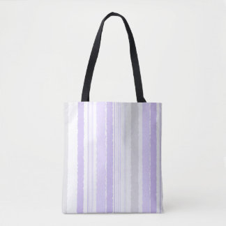 Lavender Gray Watercolor Striped Tote Bag