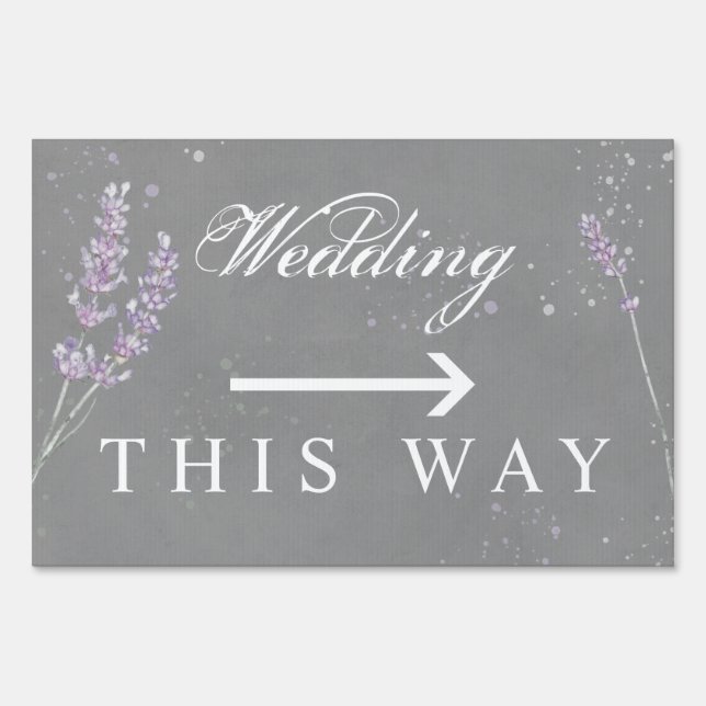 Lavender gray wedding arrow sign (Front)