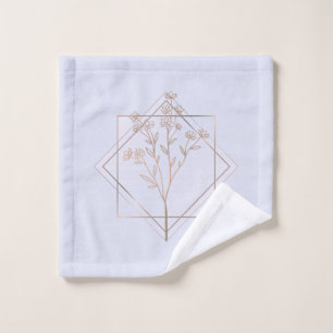 Lavender gray with golden floral design bath towel set