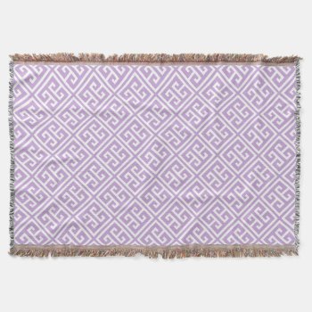 Lavender Greek Key Pattern Throw Blanket by heartlockedhome at Zazzle