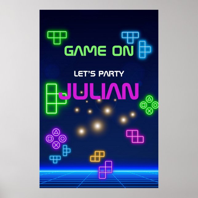 Lavender, green blue, & purple gamer 24” x 36” pos poster (Front)
