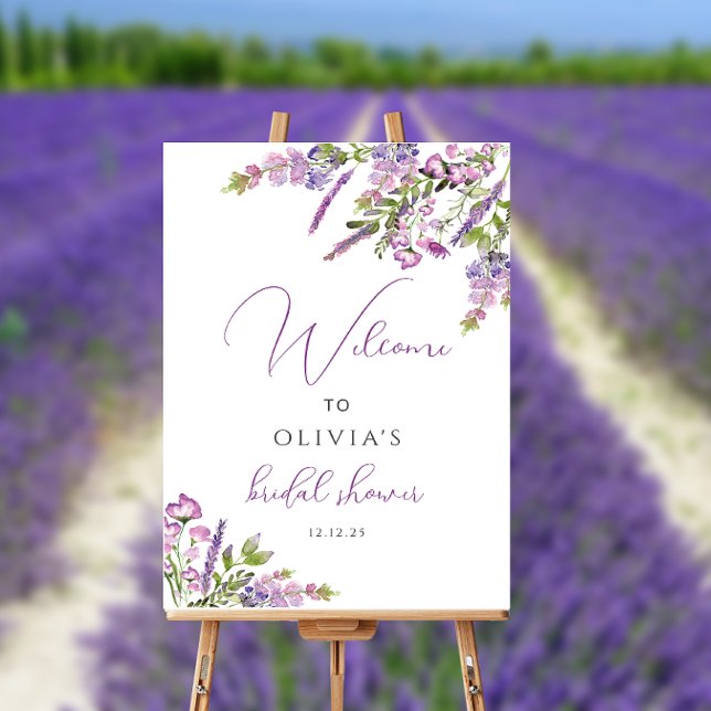 Lavender Green Boho Bridal Shower Welcome Foam Board (Creator Uploaded)