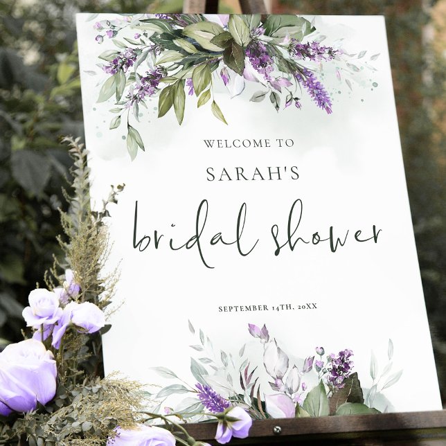 Lavender Green Boho Bridal Shower Welcome Foam Board (Creator Uploaded)